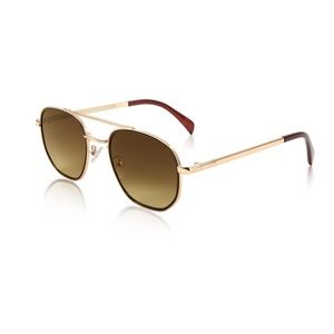 NWOT Brown Gradient & Gold Aviator Sunglasses